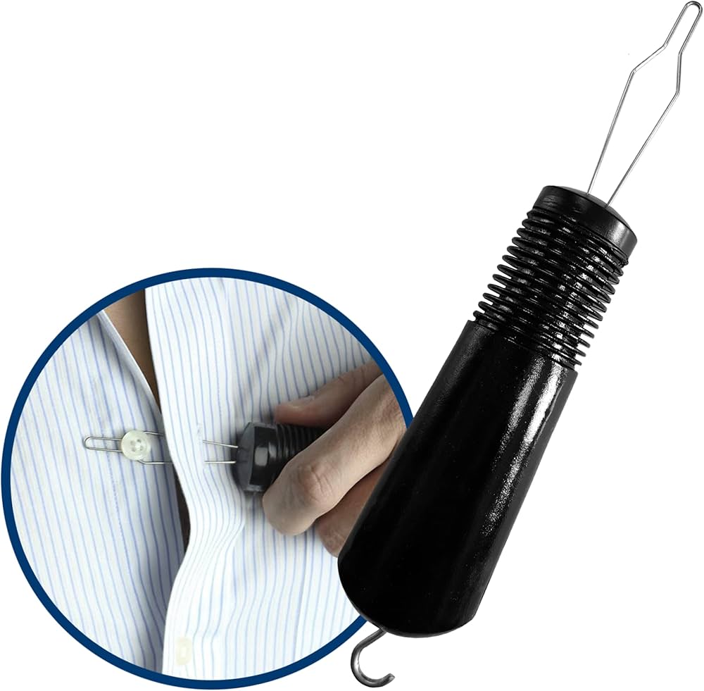 senior adult assistive device: button hook