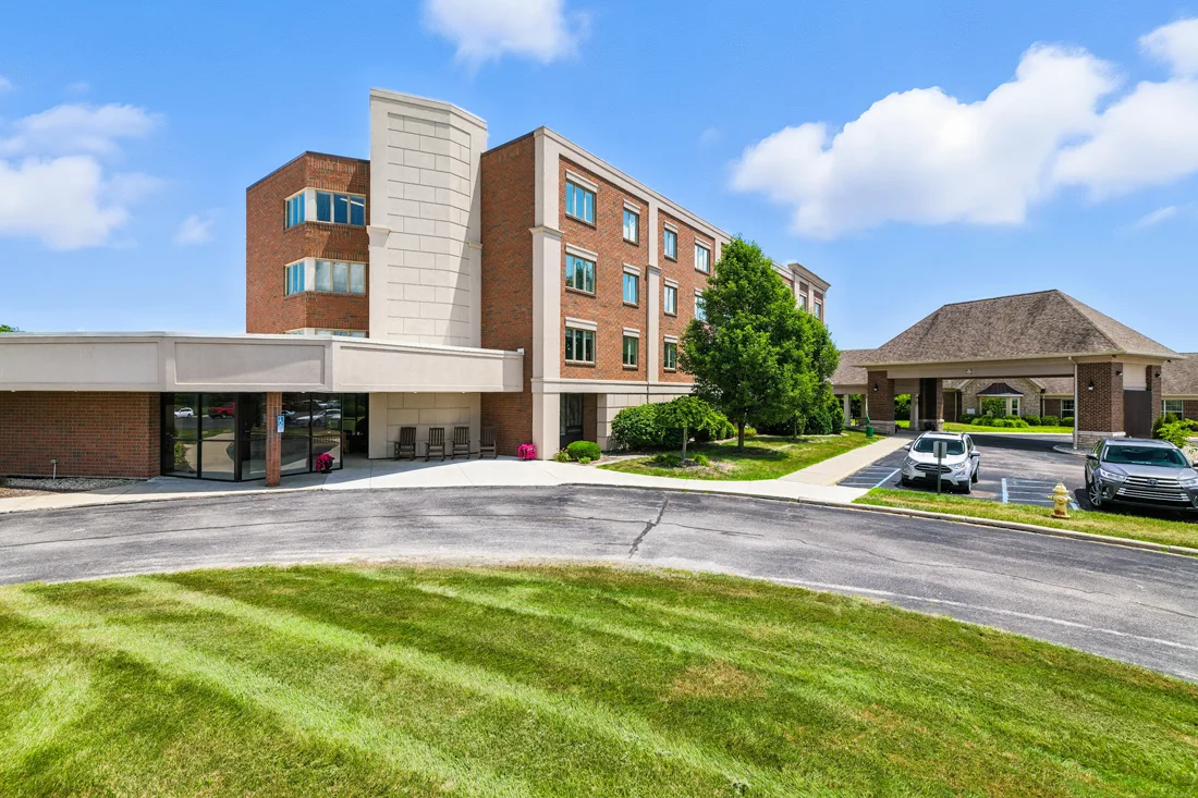 Exterior view of senior living buildings