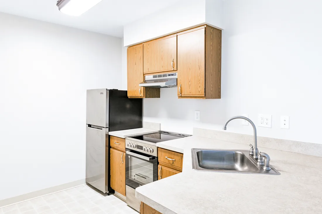 Small kitchen in an independent living apartment