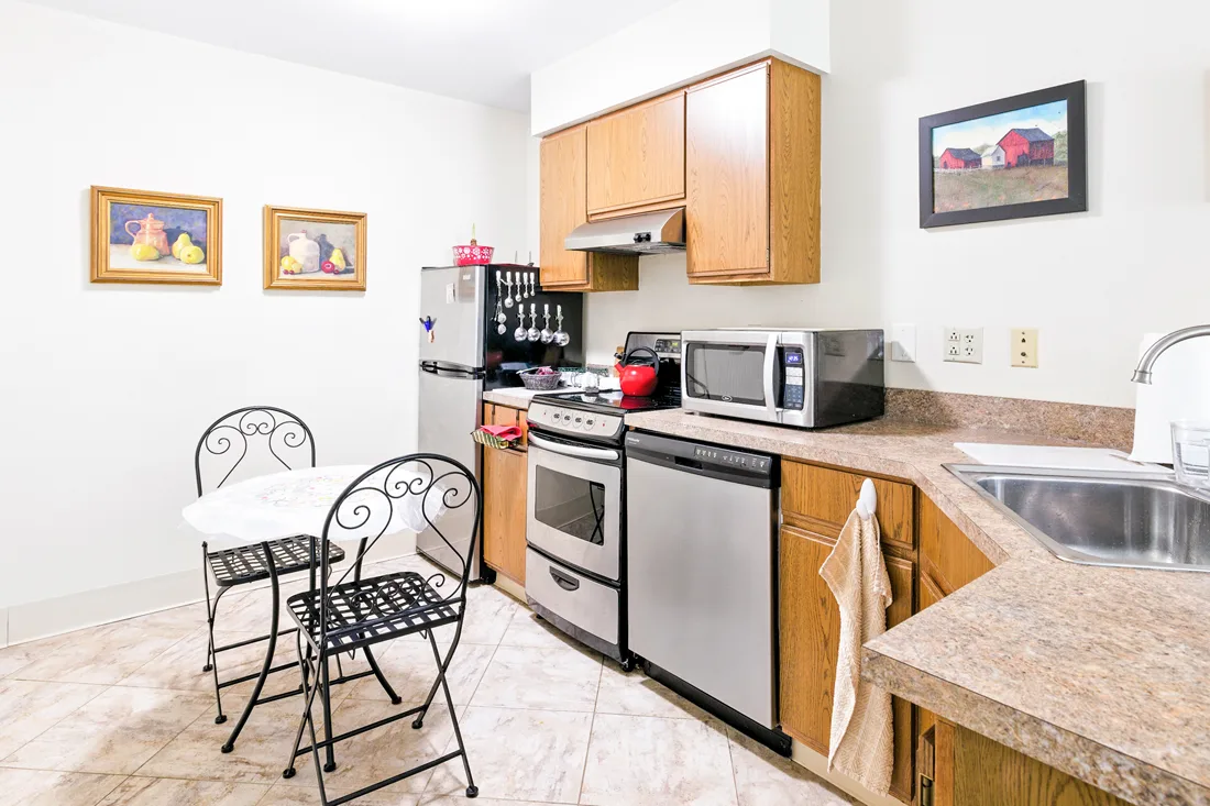 Small kitchen in an independent living apartment