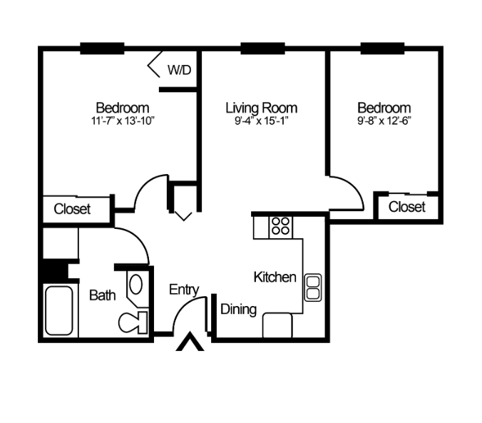 2-bedroom apartment floorplan