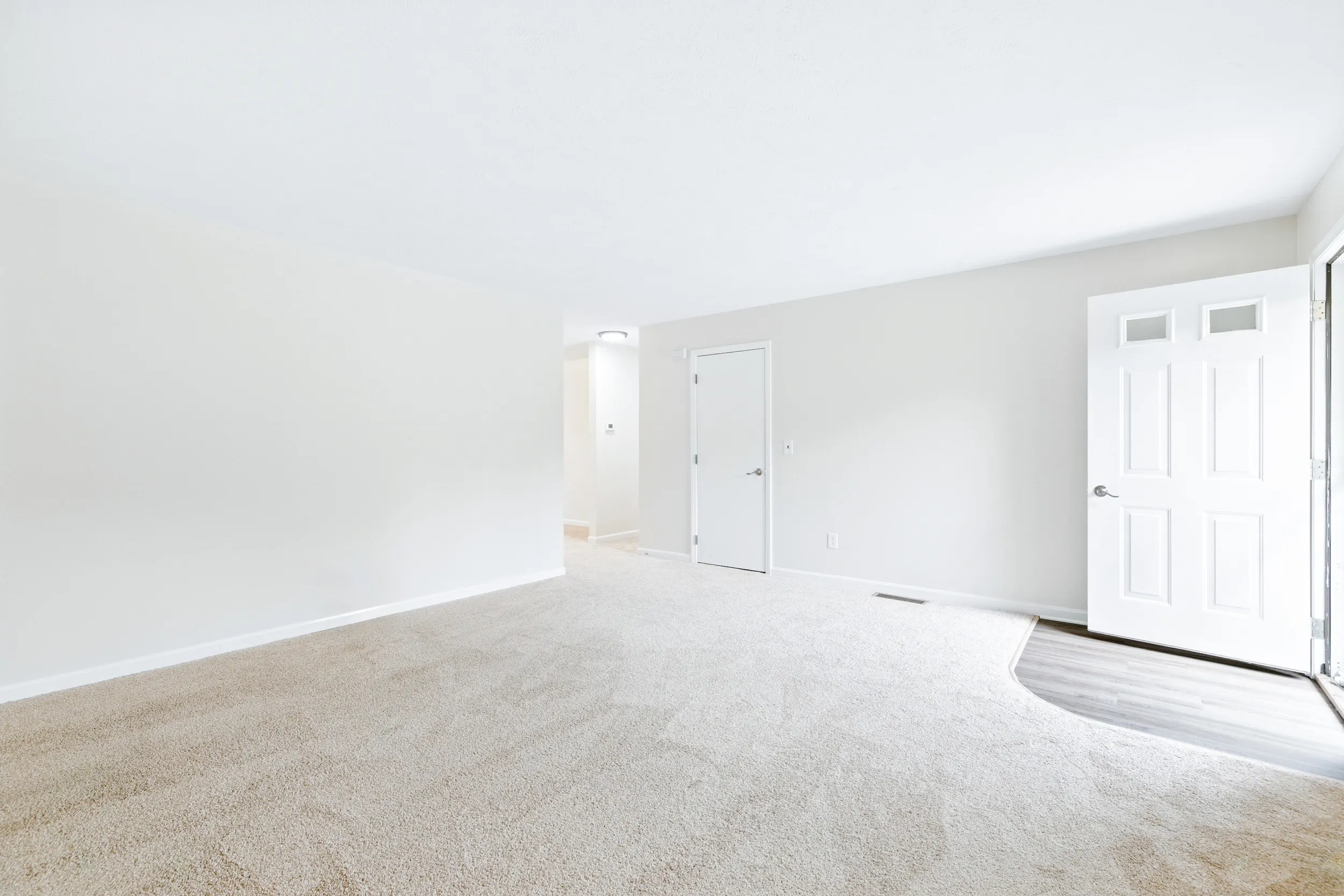 Living room with front door