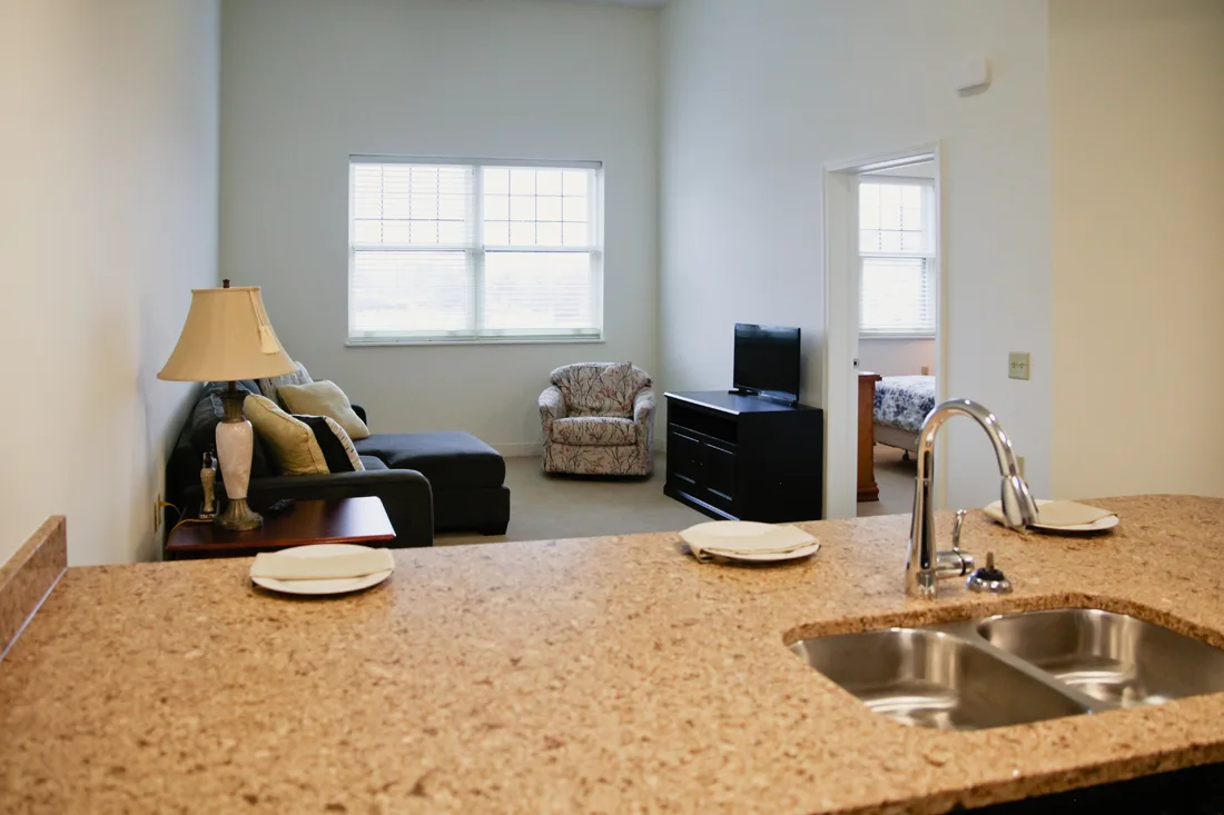 Open concept living and dining room