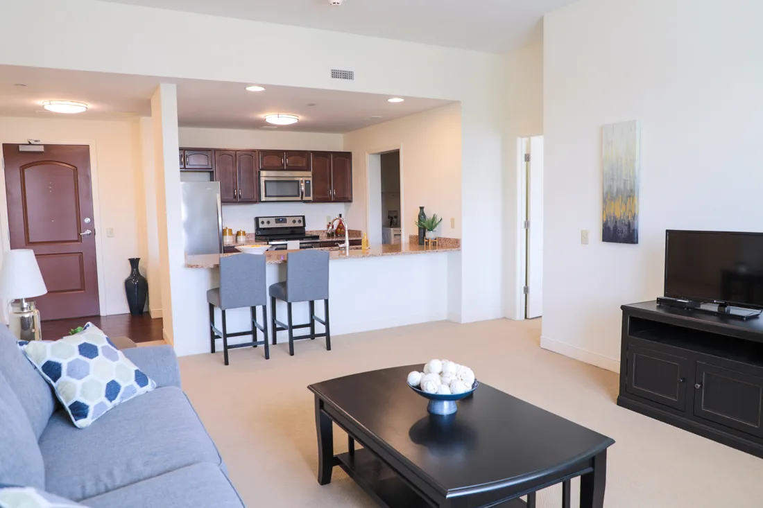 Open concept living and dining area