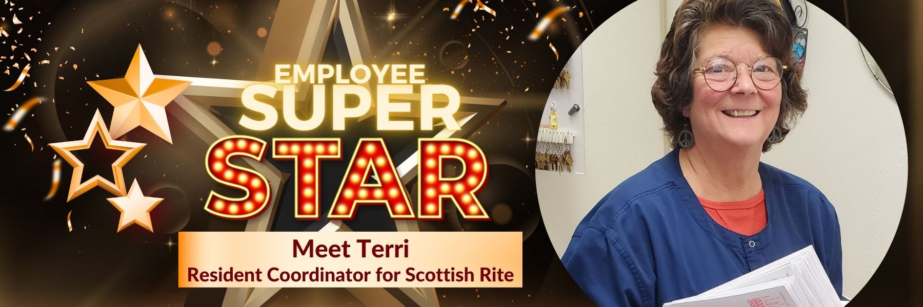Employee Super Star Terri, Resident Coordinator for Scottish Rite