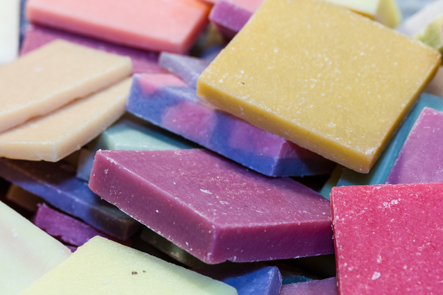 Close up view of homemade soap