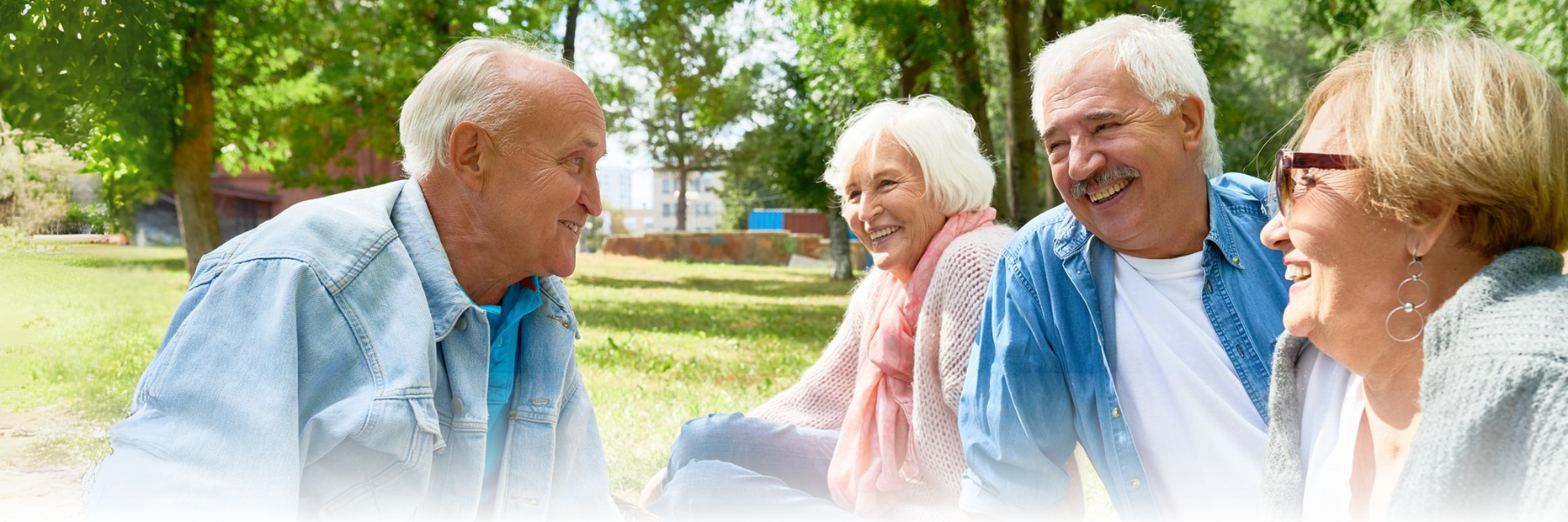 Group of older adults in a CCRC setting that promotes social wellness