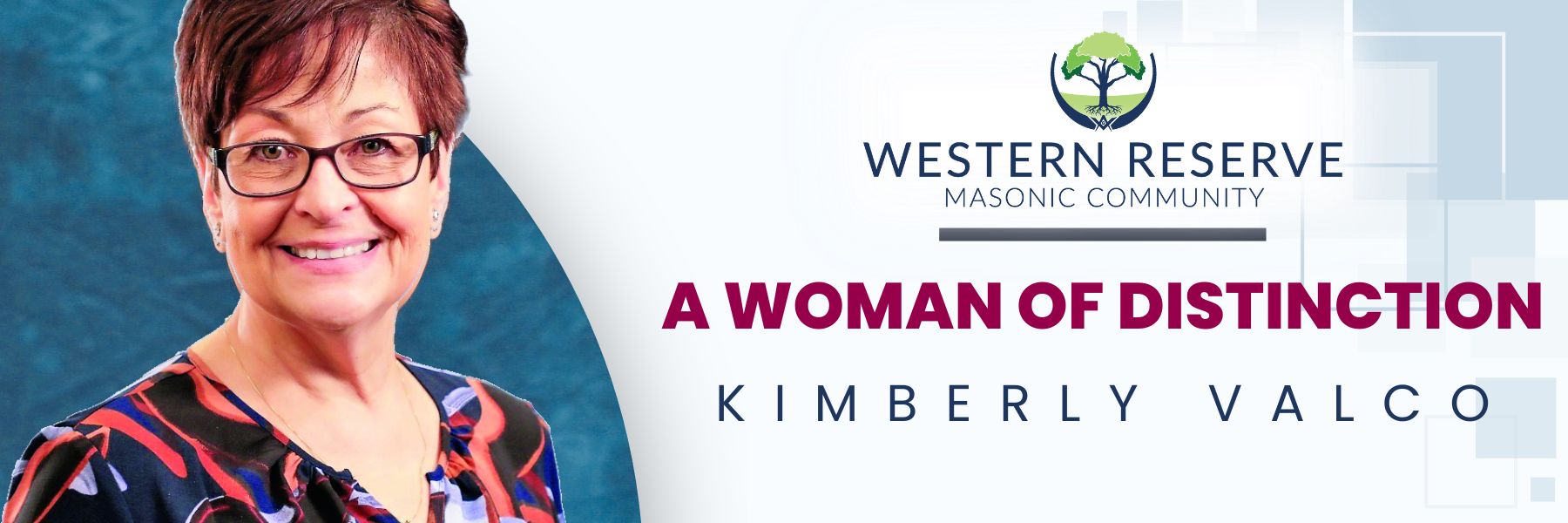 A woman of distinction graphic for Kimberly Valco