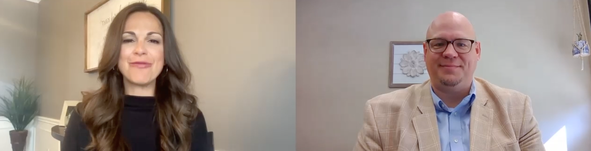 Screenshot of 2 presenters on a video call