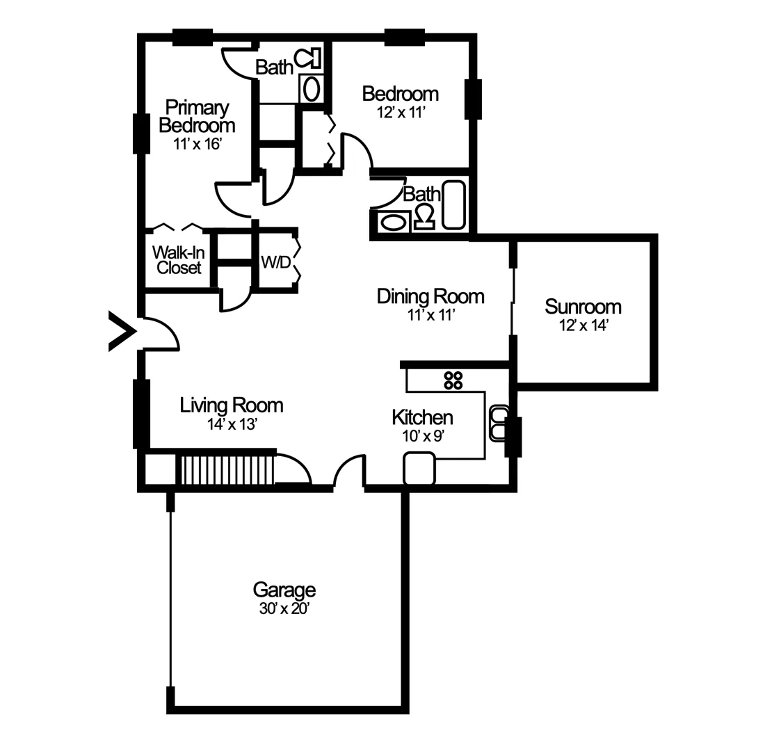 Garden Villa duplex floor plan