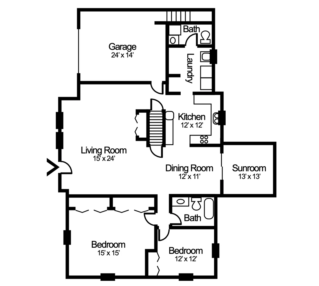 Garden Villa duplex floor plan